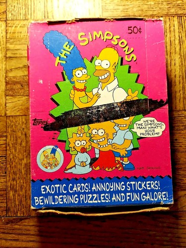 THE SIMPSONS SEALED PACK OF TRADING CARDS SERIES 1 TOPPS "8 CARDS + 1 STICKER" - Picture 4 of 4