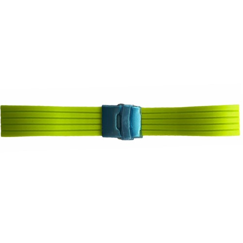 Buzzufy silicone neon green chrono watch strap with clasp 20mm - 第 1/2 張圖片