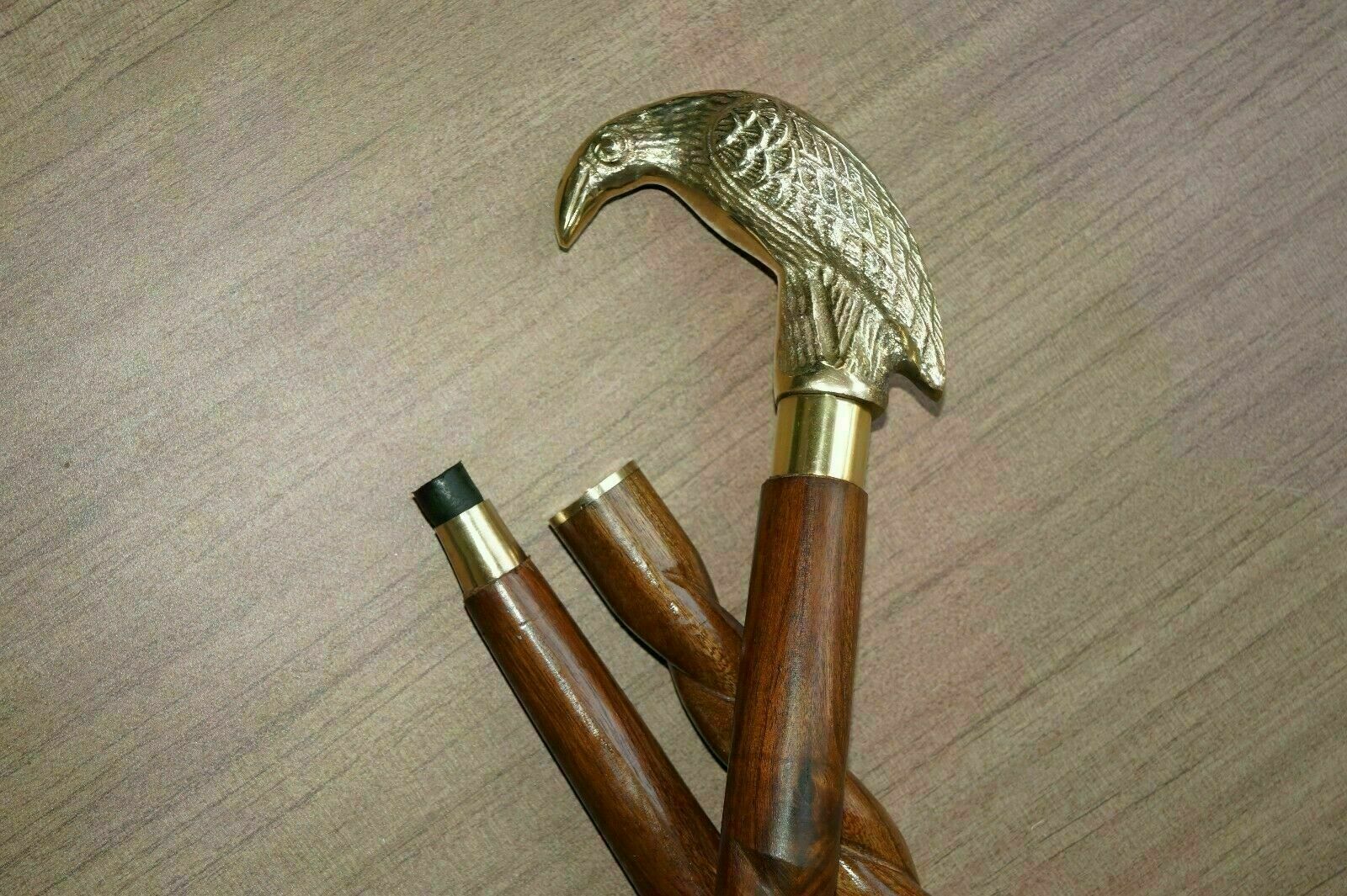 Nautical Solid Brass Crow Head Handle W/Spiral De… - image 3