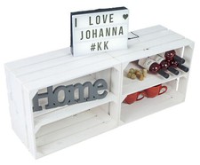 2 Pezzi Scaffale Oscista Bianco Johanna" Trasversale Cassetta Vino Cassetta Frutta Mele Scaffale