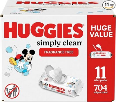 Huggies Simply Clean Unscented Baby Wipes, 11 Flip-Top Packs