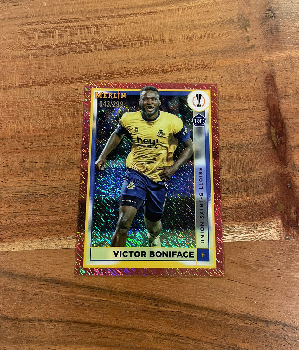 Victor Boniface 2022-23 Topps Merlin Chrome Rose Gold Refractor /299 NRMT+ RC