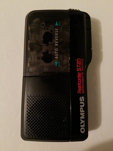 Grabadora de voz Olympus Pearlcorder S720 VOR microcassette *parcialmente funcionando* - Imagen 2 de 10