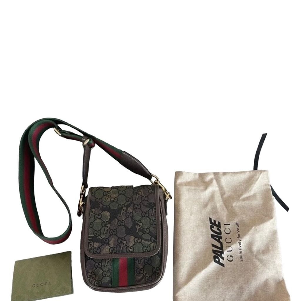 Brand new Gucci x The Palace Camouflage Messenger Bag | eBay