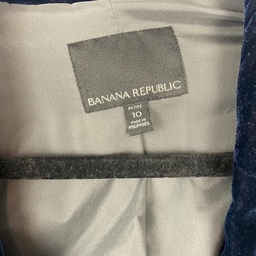 Banana Republic Women Velvet Navy Blue Office Career Blazer Size 10 - Picture 8 of 8