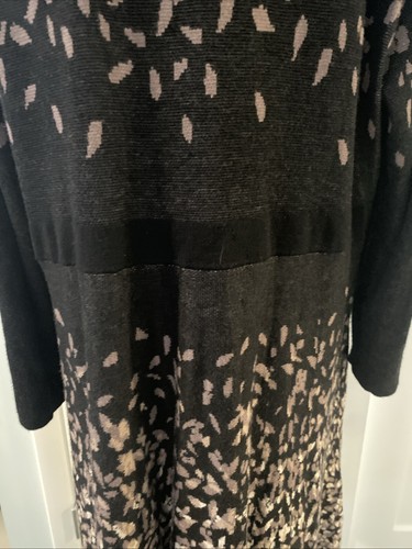 DRESS BARN Women's 3X Ombré Knit Dress Black/Tan Church Shift Career Whimsy Midi - Picture 7 of 14