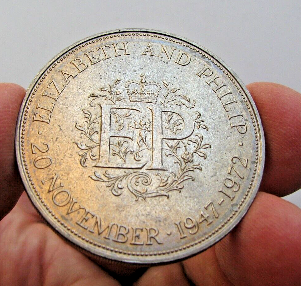1947-1972 Silver Wedding Crown Elizabeth II The Queen Geat Britain
