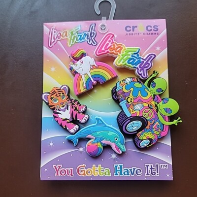 Lisa Frank Jibbitz x Crocs Shoe Charms 5 Pack LIMITED EDITION Set Zoomer Markie