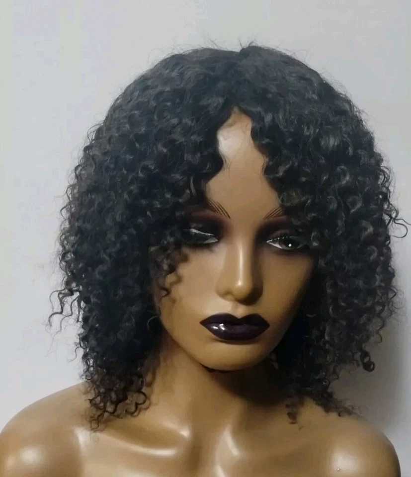 Brazilian Human Hair Afro Kinky Curly Short  Wig 12inches - Image 2 of 4