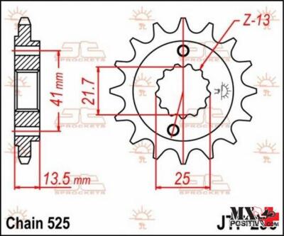 RITZEL HONDA VT 600 C SHADOW 1990-2007 JT JTF296.16 SCHRITT 525 16 ZÄHNE VERSI...