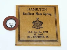 HAMILTON MAINSPRING NOS 18/o SIZE WRISTWATCH RESILIENT - part # 2721 GR394