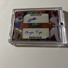 2023 Leaf Metal Brayden Taylor Adrian Santana ORANGE MOJO DUAL AUTO #'d 1/1 (D1)