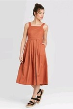 New Target Universal Threads Cotton Pleated Midi Dress 6