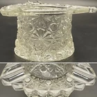 Fenton Daisy Dot Clear Glass Top Hat RARE Personal Ashtray Made in USA 2" Tall
