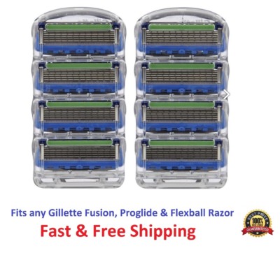 8 Gillette Fusion Proglide Power Razor Blades Refills Cartridges Fits Flexball