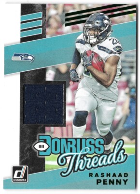 2019 Donruss Threads Green #T-9 Rashaad Penny Jersey Relic Seattle Seahawks
