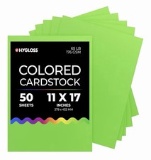 Hygloss Light Green Bright Colored Cardstock - 11x17-Inch, 50 Sheets