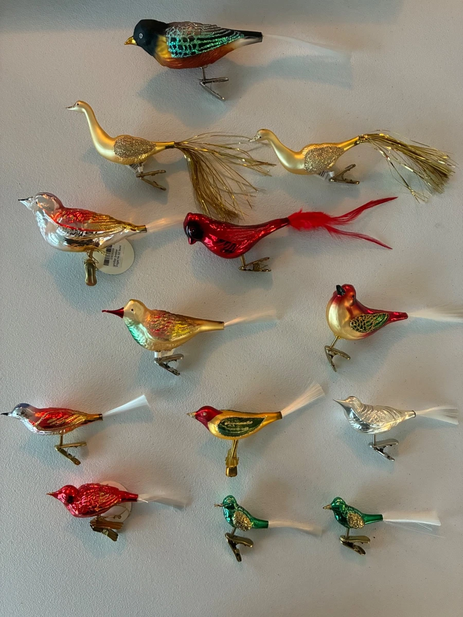 Glass Christmas Bird Collectible Holiday & Seasonal Ornaments 1990