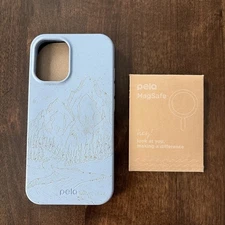 Pela iPhone 16 Cell Phone Case Powder Blue Rockies mountain design