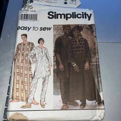 Simplicity Kaftan Caftan Vintage-Kleid Nähmuster 8895 oder Oberhose CUT XL L
