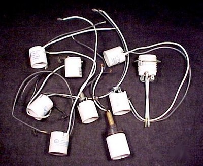 Porcelain Lamp Sockets 9 with Hickey Snap in Bracket Threaded Screw Ring Light