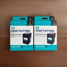Lot of 2 Wexford 63 Inkjet Cartridges Black Replaces HP 63