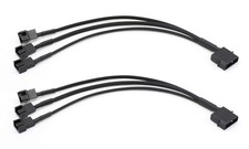 2 Pack Molex to 3 Pin or 4 Fan Adapter PC Case Power Splitter Cable 10 inch