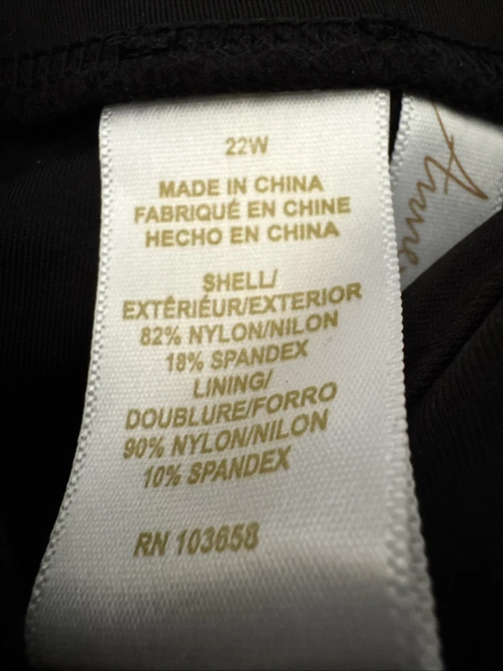 Anne Cole Twist Front Cup Tankini Swimsuit 22W Black Padded Skirted New - Image 2 of 4