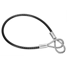 20 Inch Safety Cable Lock 304 Stainless Steel Wire Rope 0.26" Dia Black