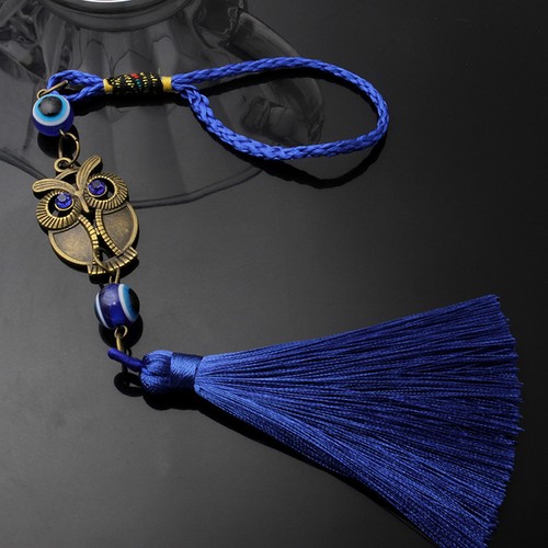 5 Pcs Owl Blue Eye Pendant Delicate Bronze Owl Blue Evil Eye Home Office NEW - Picture 6 of 24