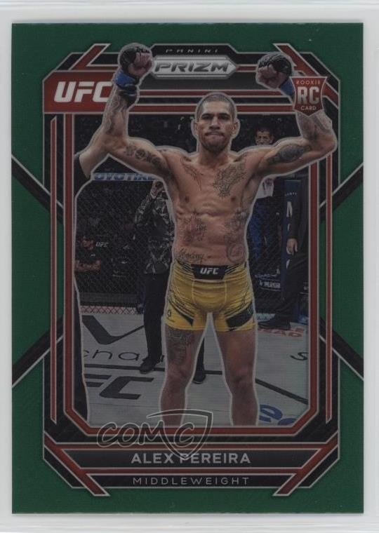 2023 Panini Prizm UFC Green Prizm Alex Pereira #111 0nr3