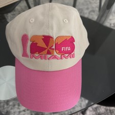 FIFA World Cup 26 NWT Miami Hat Cream & Pink Adjustable