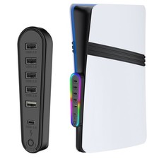 PS5 Pro/PS5 Slim 6-Port USB 2.0 HUB with 5 RGB Modes Type-C JOYZOKU