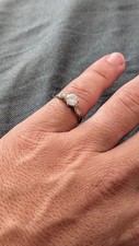 Vintage Solitär-Verlobungsring 9 kt Gelbgold...