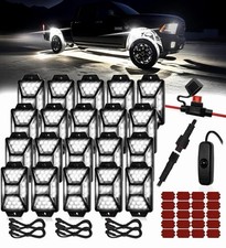 20 Pods Pure White LED Rock Lights Kit with Switch Wiring Harness,6500K 540 L...