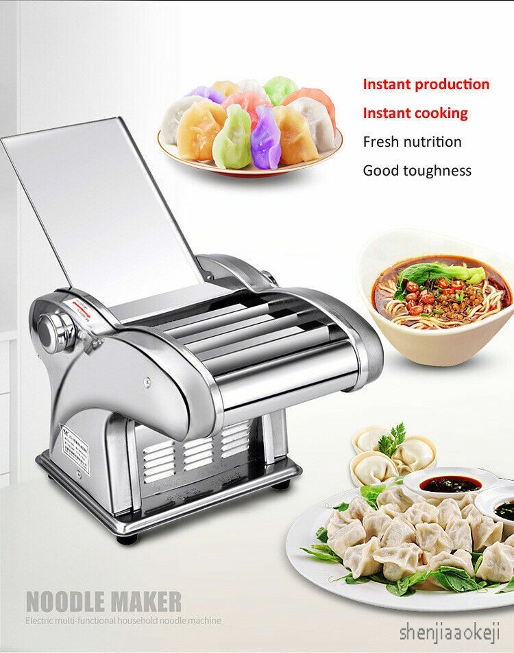 Electric Pasta Noodle Machine Dumpling Skin Roller Press Spaghetti Maker 135W