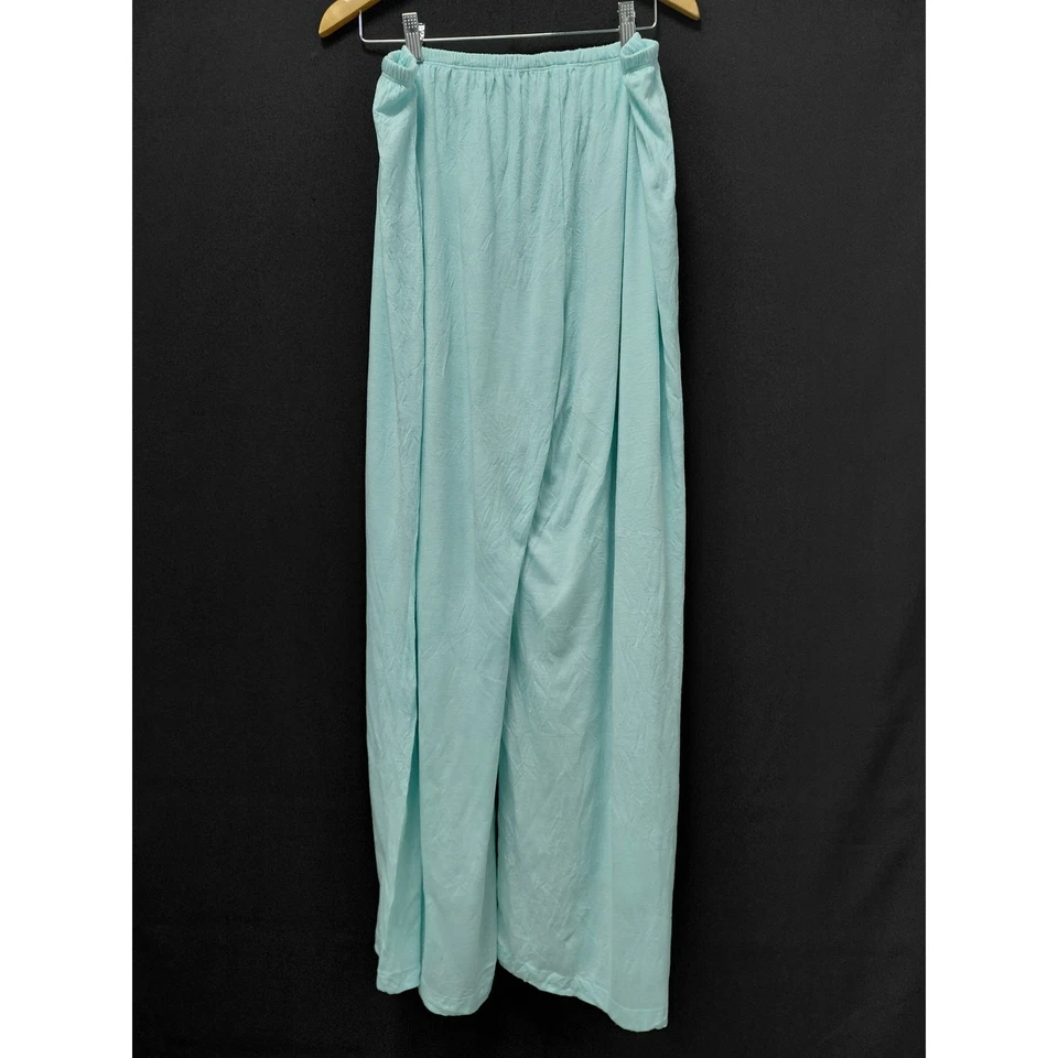 Pantalones arrugados Chalet para mujer Aqua pierna ancha talla 1X hechos en EE. UU. mezcla de rayón Foto 2 de 4