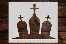 Graveyard Tombstones Stencil - Art and Wall Stencil