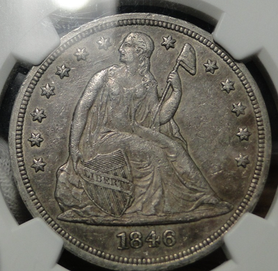 1846 Seated Liberty Silver Dollar $1, NGC AU Details | eBay