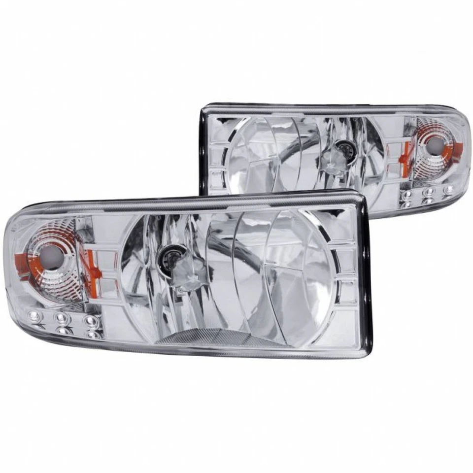 ANZO For Dodge Ram 1500/2500/3500 1994-2002 Crystal Headlights Chrome w/ LED - Image 3 of 4