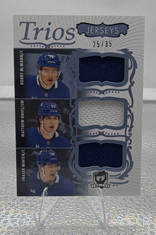 2023-24 Upper Deck the Cup Trios Matthew Knies, Bobby McMann, Fraser Minten /35