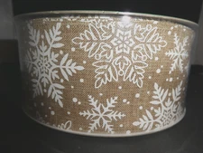 Member's Mark Premium Wired Ribbon 2.5" Wide x 50 Yards-New-Christmas-Tan