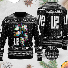 AOP U2 BAND 3D Ugly Sweater All sizes S to 6Xl Christmas Gift XZ1027