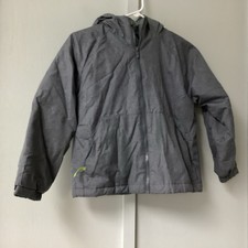 All In Motion Youth Puffers Jacket Small Gray Hoodie Full Zip Long Sleeve