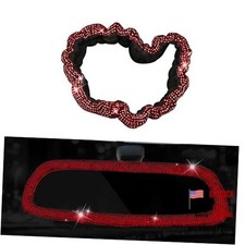 Crystal Car Rearview Mirror Cover - Women's Full Drill Head Pillow Cover