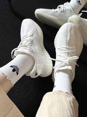 Adidas Yeezy 350 V2 Boost White Ice Cream Low-top Mesh Breathable Men's Sneakers