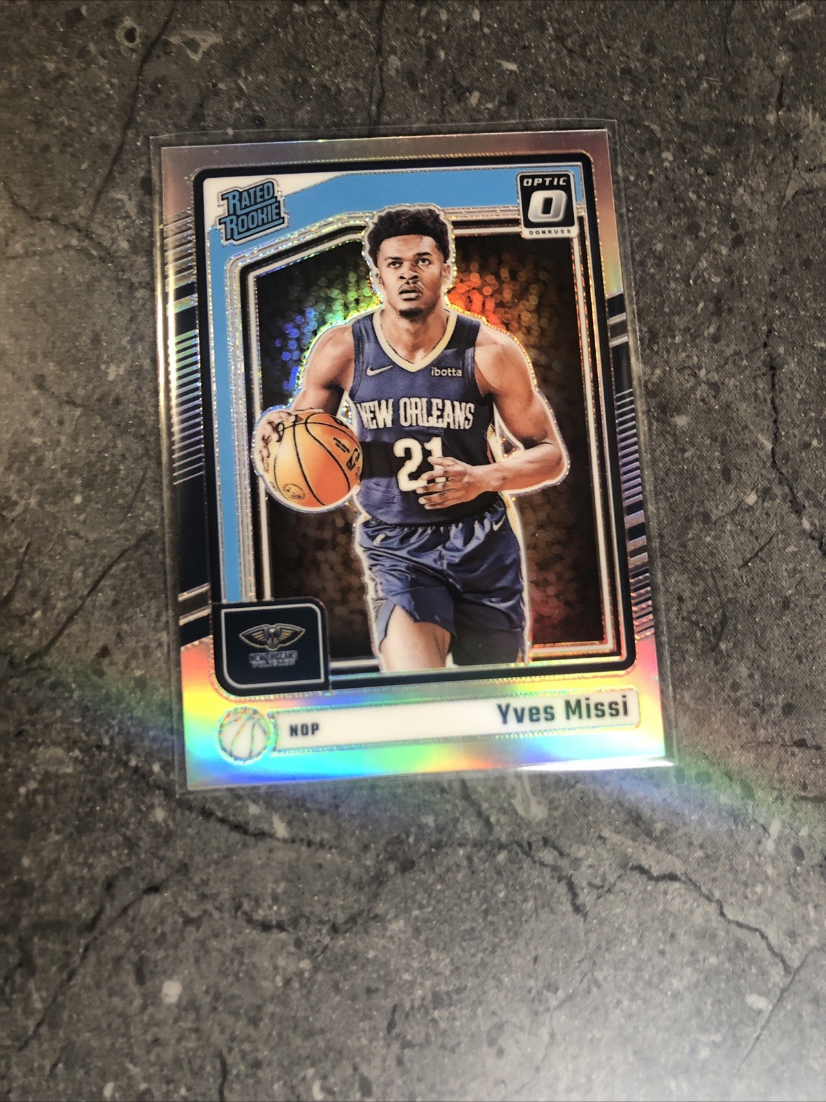 2024-25 Donruss Optic Yves Missi Pelicans Silver Holo Rated Rookie # 265