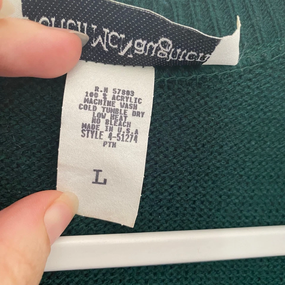 Cárdigan suéter vintage abuela cazador tejido verde para mujer talla grande Foto 3 de 4