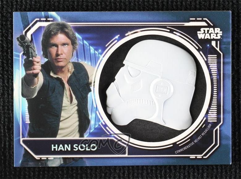 2021 Topps Star Wars Battle Plans Helmet Medallion Relics Han Solo #HM-HS 12bn