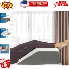 Luxury Leg Elevation Pillow - 7" Memory Foam Wedge for Recovery & Comfort